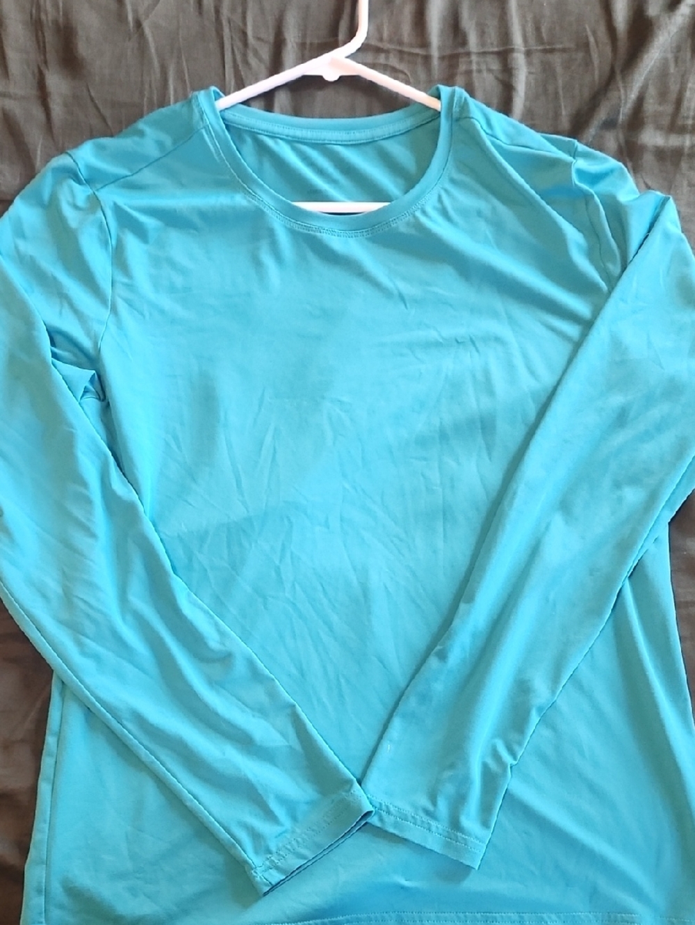 Source Unknown Turquoise Long Sleeve Women Top